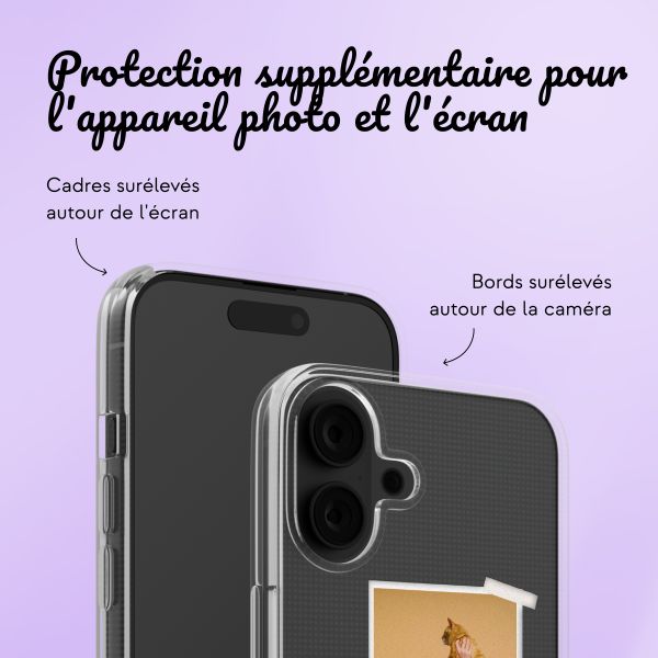 Coque personnalisée avec pellicule N°2 iPhone 16 - Transparent