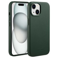 Accezz Coque arrière en cuir avec MagSafe Apple iPhone 15 - Cedar Green