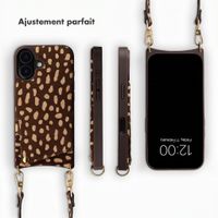 Selencia Nova coque arrière en cuir véritable avec porte-cartes Apple iPhone 16 - Fawn Chic