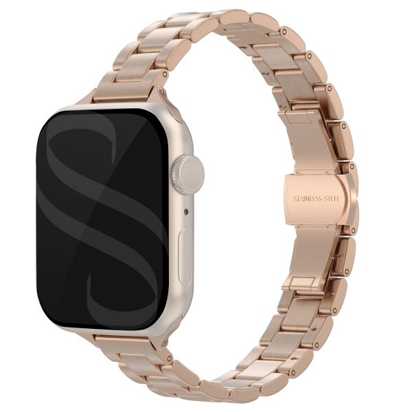 Selencia Bracelet à maillons fin en acier Apple Watch Series 1 á 9 / SE (38/40/41 mm) | Series 10 (42 mm) - Or rose