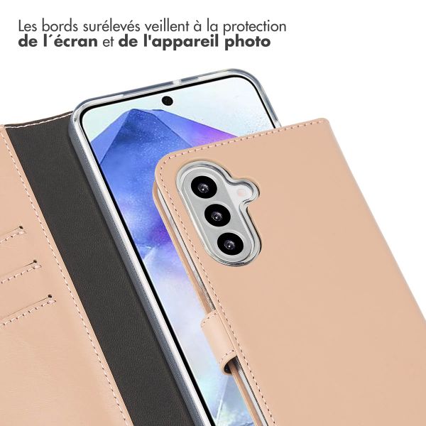 Selencia Étui de téléphone portefeuille en cuir véritable Samsung Galaxy A26 - Dusty Pink