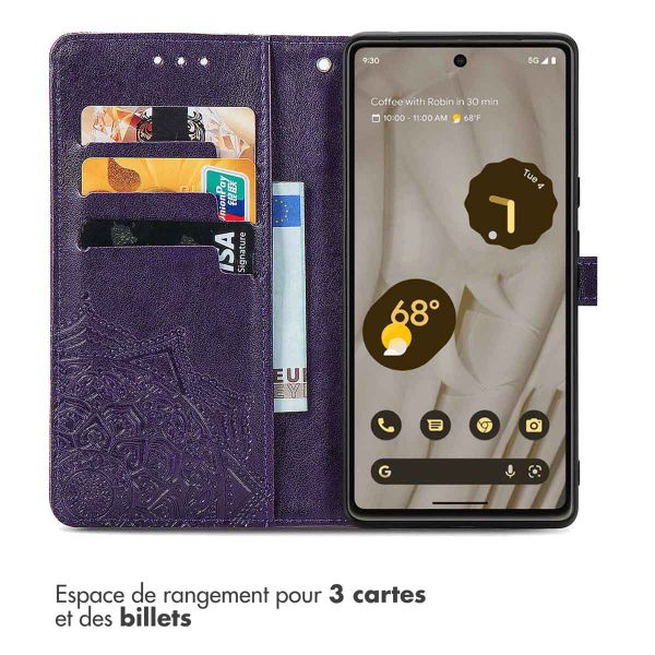 imoshion Etui de téléphone portefeuille Mandala Google Pixel 7a - Violet