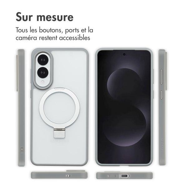 Accezz Coque Ring Stand avec MagSafe Samsung Galaxy S25 Edge - Gris