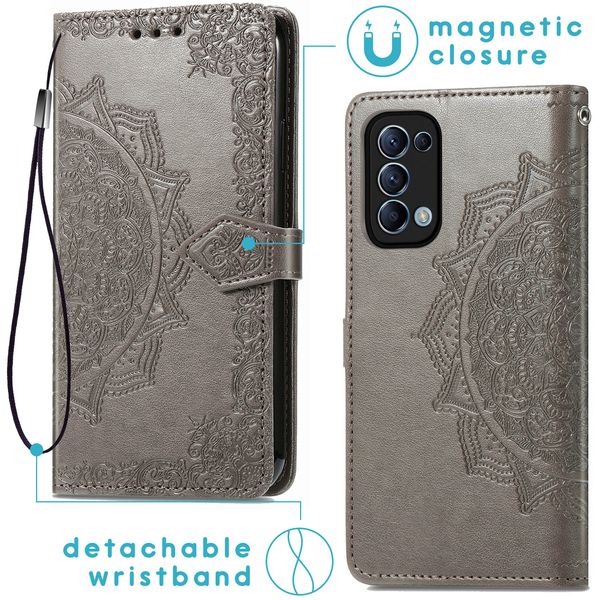 imoshion Etui de téléphone Mandala Oppo Find X3 Lite - Gris