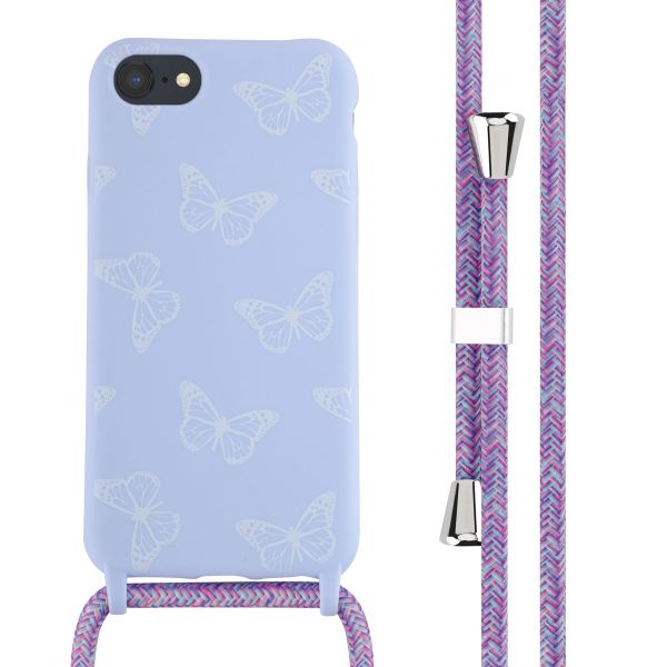 imoshion Coque design en silicone avec cordon iPhone SE (2022 / 2020) / 8 / 7 - Butterfly