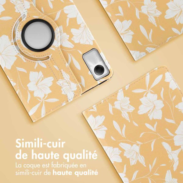 imoshion Coque tablette Design rotatif à 360° Xiaomi Redmi Pad SE - Yellow Flowers