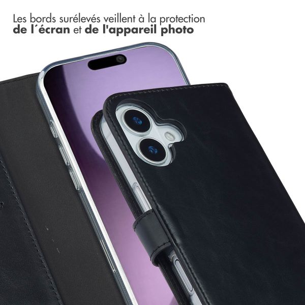 Selencia Étui portefeuille en cuir véritable Apple iPhone 17 - Noir