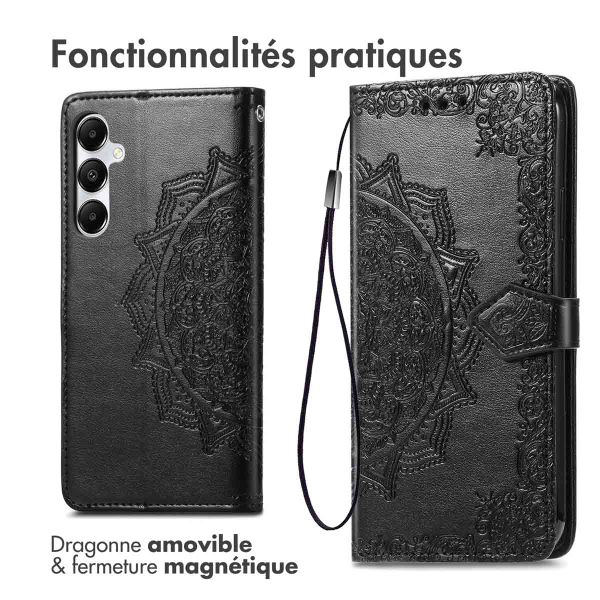 imoshion Etui de téléphone portefeuille Mandala Samsung Galaxy A55 - Noir