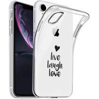 imoshion Coque Design iPhone Xr - Live Laugh Love - Noir