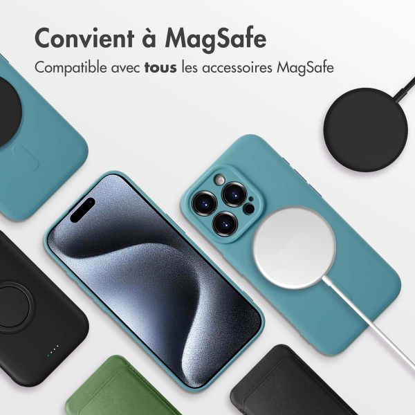 imoshion Coque Couleur avec MagSafe Apple iPhone 15 Pro - Smoke Green