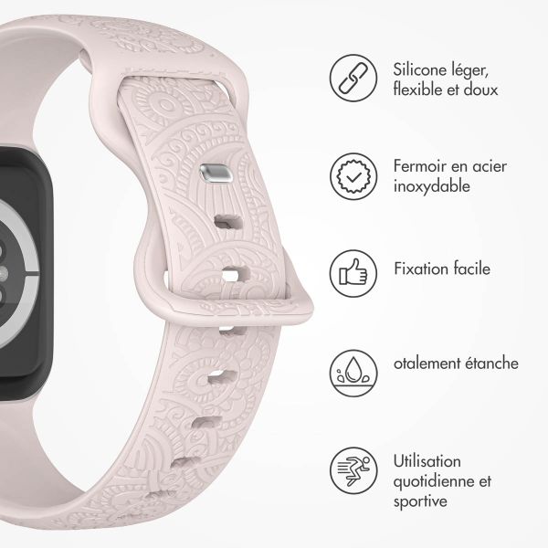 imoshion Bracelet en silicone gravé Apple Watch Series 1-10 / SE / Ultra (2) (44/45/46/49 mm) - Rose