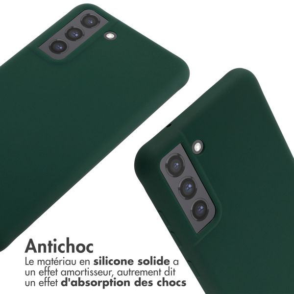imoshion Coque en silicone avec cordon Samsung Galaxy S21 FE - Vert foncé