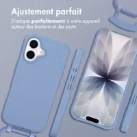 imoshion Coque arrière Color avec cordon amovible et MagSafe Apple iPhone 17 - Ash Blue