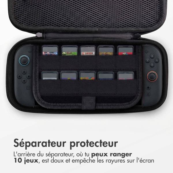imoshion Etui Nintendo Switch 2 avec poche zippée - Etui Nintendo Switch 2 / Switch (OLED) avec poignée - Noir