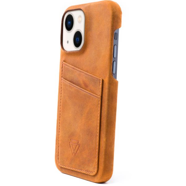 Wachikopa Coque Full Wrap C.C. avec 2 porte-cartes iPhone 13 - Camel