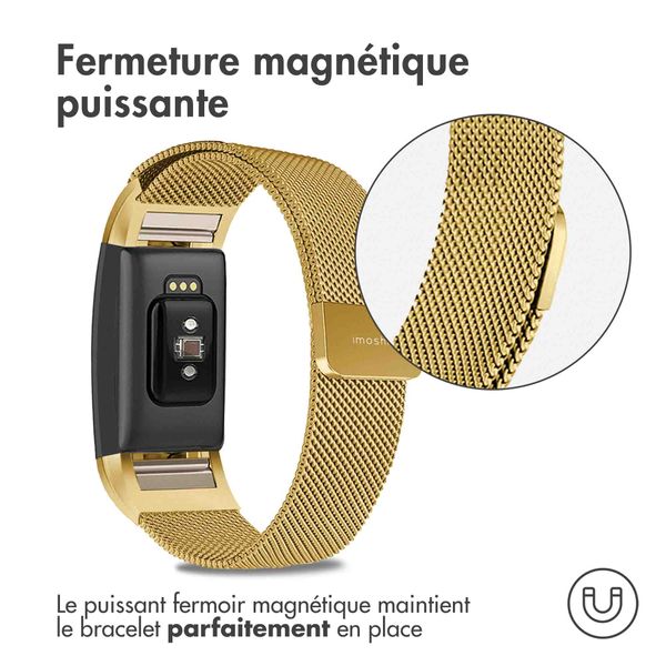 imoshion Bracelet magnétique milanais Fitbit Charge 2 - Taille S - Dorée