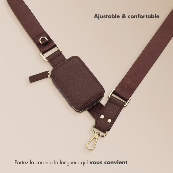 Selencia Cordon de téléphone avec petit sac - Mocha Brown