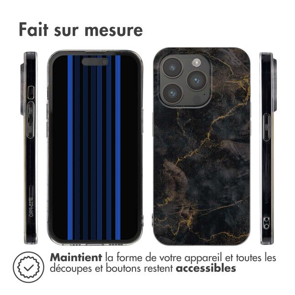 imoshion Coque Design Apple iPhone 15 Pro - Black Marble Transparent