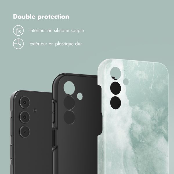 Selencia Coque arrière Vivid Tough Samsung Galaxy A15 (5G/4G) - Marble Grayed Jade