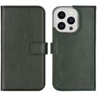 Selencia Étui de téléphone portefeuille en cuir véritable Apple iPhone 14 Pro - Vert