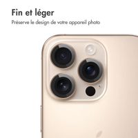 imoshion Lot de 2 protections d'objectif de caméra Apple iPhone 16 Pro / 16 Pro Max - Desert / Titanium