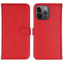 Selencia Étui portefeuille en cuir véritable Apple iPhone 15 Pro Max - Rouge