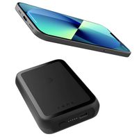 Zens Batterie externe magnétique avec support - Compatible avec MagSafe et Qi2 - 4.000 mAh - Noir