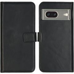 Selencia Étui de téléphone portefeuille en cuir véritable Google Pixel 7 - Noir