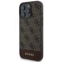 Guess Coque arrière Bottom Stripe 4G Apple iPhone 16 Pro - Marron