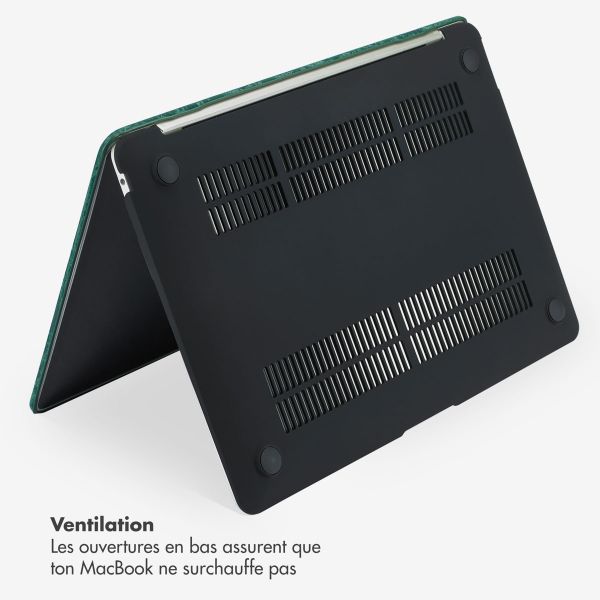 Selencia Coque en velours MacBook Air 13 pouces (2018-2020) - A1932 / A2179 / A2337 - Vert foncé