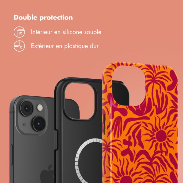 Selencia Coque arrière Vivid Tough avec MagSafe iPhone 14 - Tropical Vibes Apricot