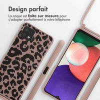 imoshion Coque design en silicone avec cordon Samsung Galaxy A22 (5G) - Animal Pink