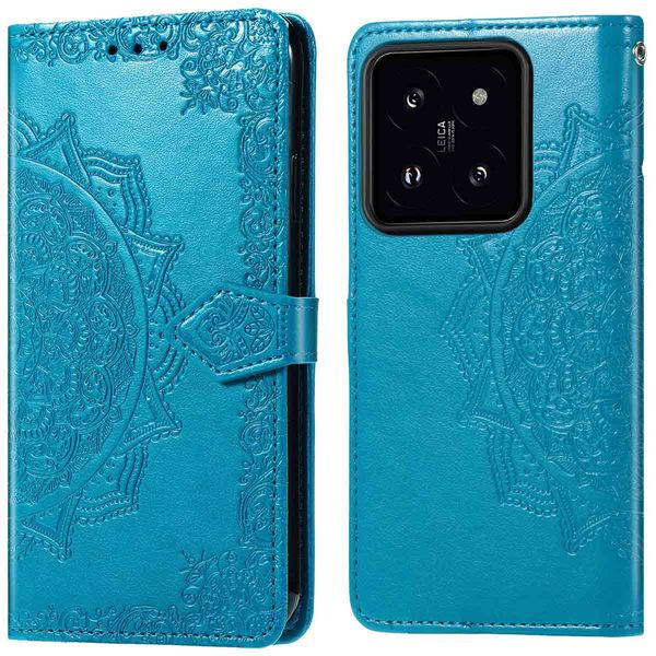 imoshion Etui de téléphone portefeuille Mandala Xiaomi 14T Pro - Turquoise