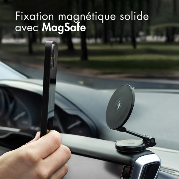 imoshion Support de téléphone pour voiture avec MagSafe - Chargeur sans fil - Tableau de bord - Noir