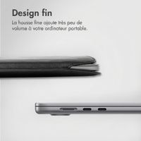 Accezz Leather Pochette ordinateur Apple MacBook 15 pouces - Noir