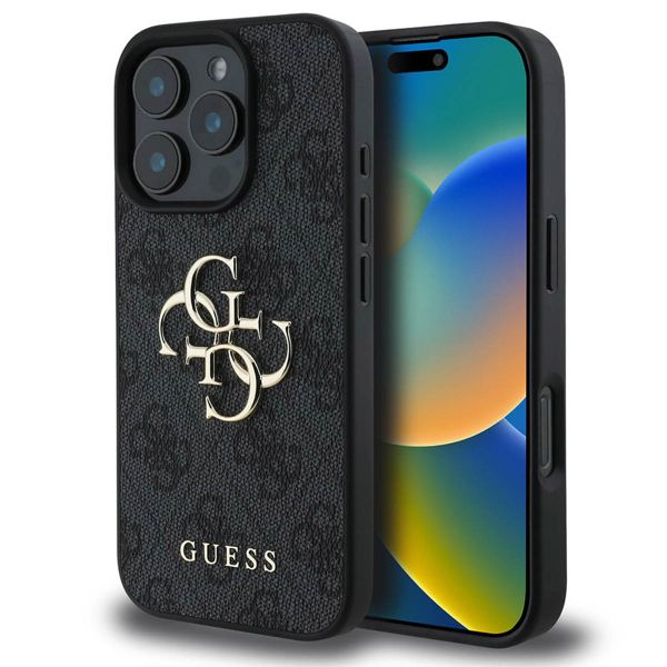 Guess Coque 4G Metal Logo iPhone 16 Pro Max - Noir