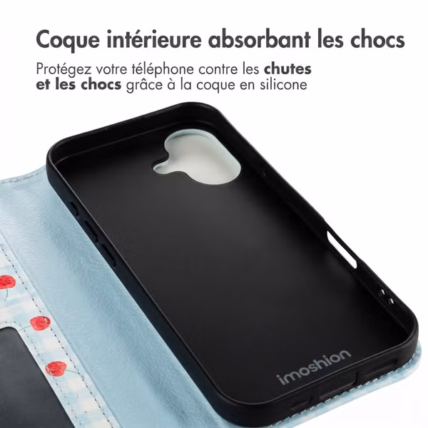 imoshion Étui de télephone portefeuille Design Apple iPhone 16 - Cherry Check