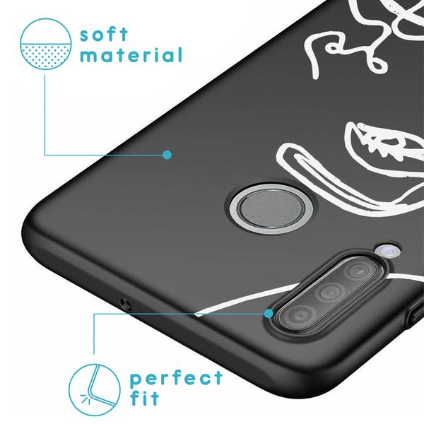 imoshion Coque Design Huawei P30 Lite - Line Art Woman White