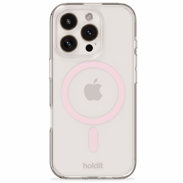 Holdit Coque MagSafe iPhone 16 - Rose / Transparent