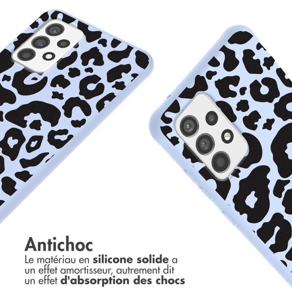 imoshion Coque design en silicone avec cordon Samsung Galaxy A52(s) / (5G/4G) - Animal Lila