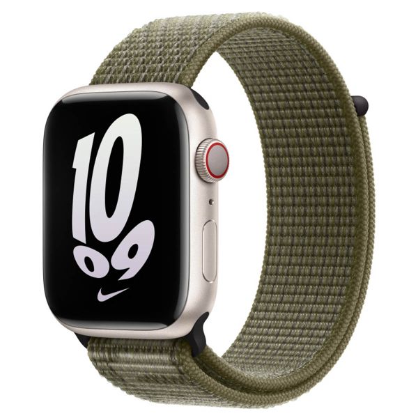 Apple Bracelet Nike Sport Loop Apple Watch Series 1 t/m 11 / SE / Ultra (44/45/46/49 mm) - Sequoia / Pure Platinum