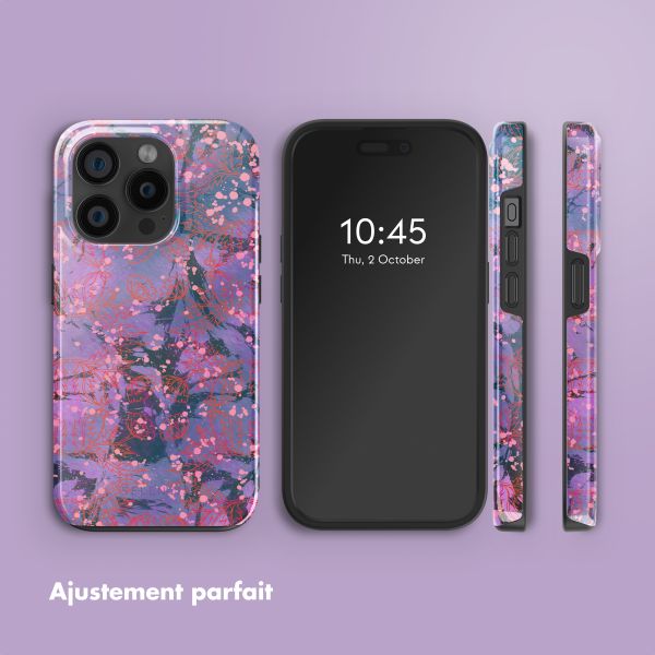 Selencia Coque arrière Vivid avec MagSafe Apple iPhone 15 Pro - Fresh Paint Flower Orange