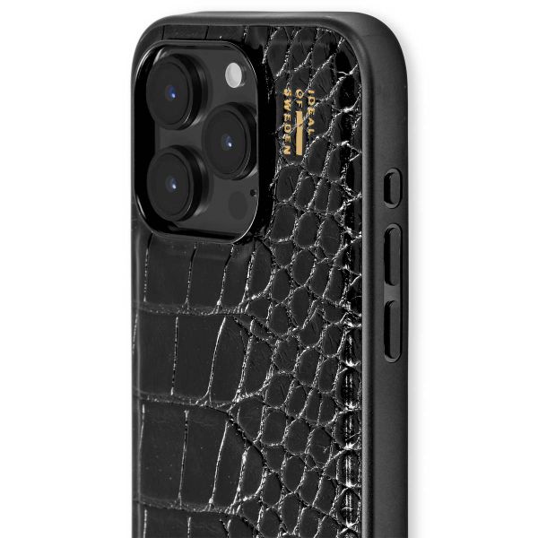 iDeal of Sweden Coque Vegan Leather Apple iPhone 15 Pro - Black Croco