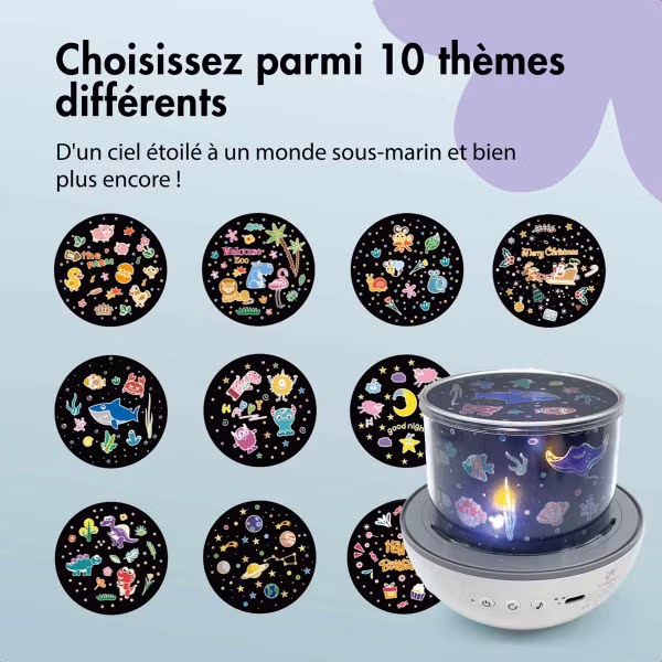 imoshion Projecteur Veilleuse Dreamlight avec Haut-parleur - 10 Rouleaux de Projection - Blanc