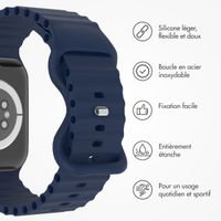 imoshion Bracelet en silicone athlétique Apple Watch Series 1 à 10 / SE / Ultra (2) (44/45/46/49 mm) - Bleu foncé