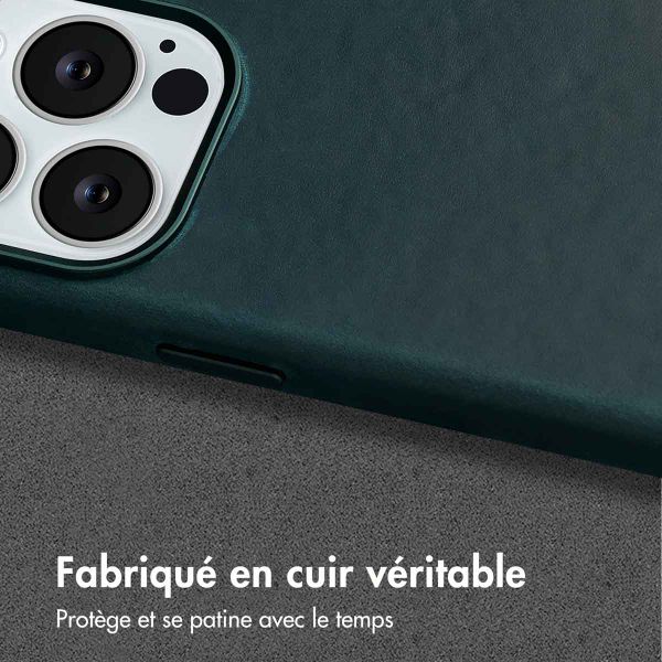 Accezz Coque MagSafe en cuir vintage Apple iPhone 13 Pro - Smokey Green