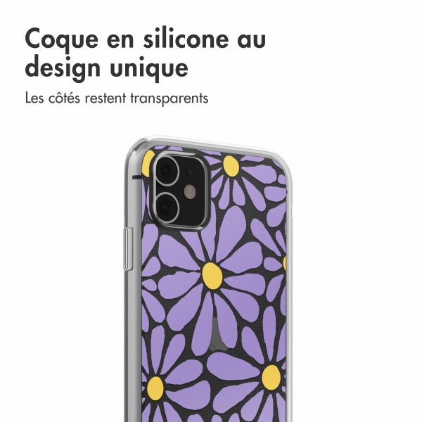 imoshion Coque design pour iPhone 11 - Tropical Violet Flowers Connect