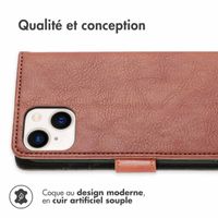 imoshion Étui de téléphone portefeuille Luxe iPhone 15 Plus - Brun