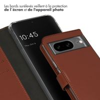 Selencia Étui de téléphone portefeuille en cuir véritable Google Pixel 8 - Brun clair