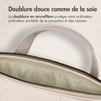 Accezz Leather Sac ordinateur 16 pouces - Beige